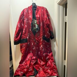 Rose Size XL Double Sided Satin Kimono Dragon Red /black